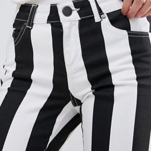 Asos Monostripe Straight Leg Jeans